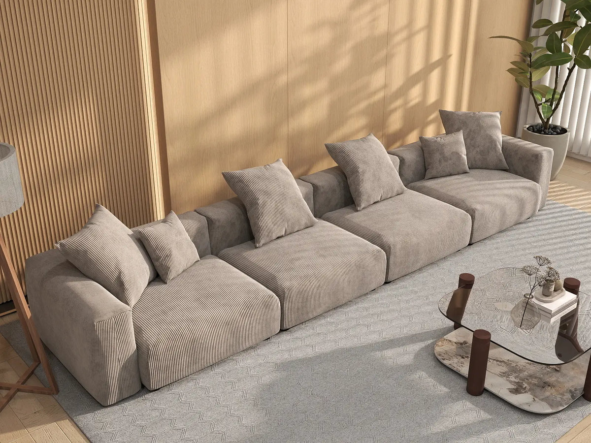 WJS Home 4 PieceBrownCorduroyCouchSectionals4 Seater_7