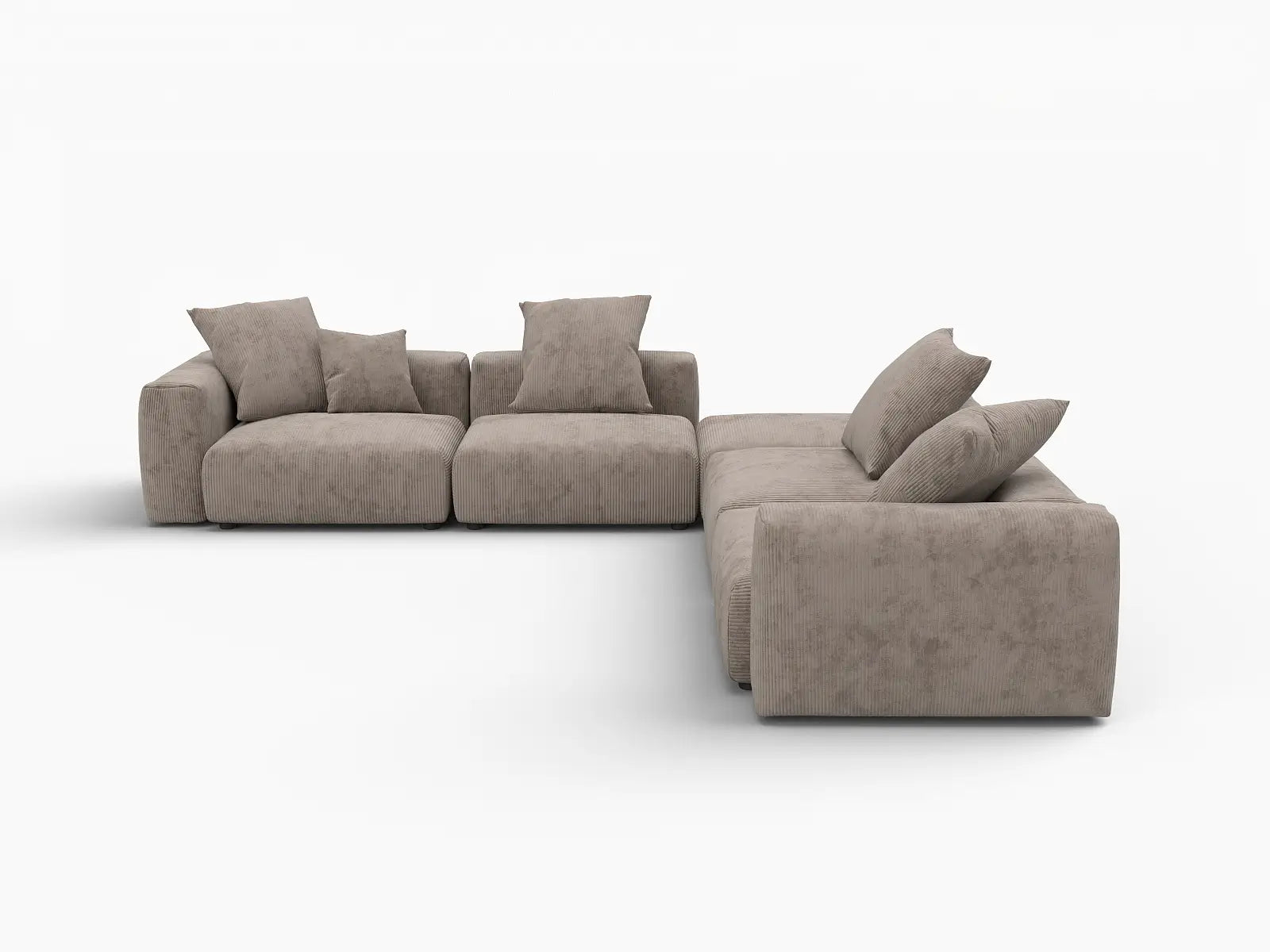 Matrix Modern Modular Sofas Covers | Modern Brown Corduroy Sofa Cover for 4-Seater With Ottoman