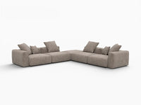 WJS Home 5 Piece Brown Corduroy V Shaped Sectionals 4 Seater_5