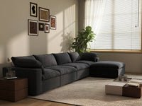WJS Home 5 Piece Cotton and Linen Black L Shaped Sectionals 160 Cloud Like Comfort 4 Seater_7
