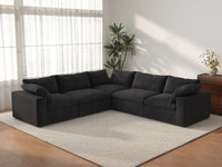 WJS Home 5 Piece Cotton and Linen Black V shaped Sectionals 120 Removable _ Washable Covers 5 Seater_3