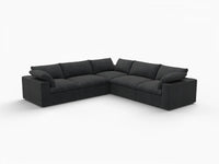 WJS Home 5 Piece Cotton and Linen Black V shaped Sectionals 120 Removable _ Washable Covers 5 Seater_5