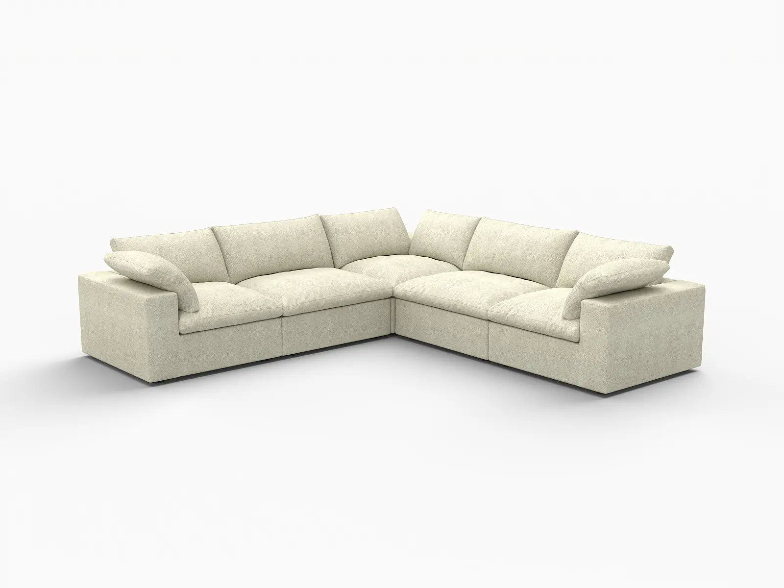 WJS Home 5 Piece Cotton and Linen Khaki V shaped Sectionals 120 Removable _ Washable Covers 5 Seater_5