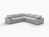 WJS Home 5 Piece Cotton and Linen Light Grey V shaped Sectionals 160 Removable _ Washable Covers 5 Seater_5