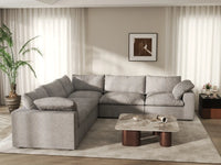 WJS Home 5 Piece Cotton and Linen Light Grey V shaped Sectionals 160 Removable _ Washable Covers 5 Seater_6