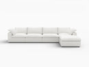 Deluxe Premium Cloud Sectional Sofas Covers | White Cotton and Linen Sofa Cover for 4-Seater With Ottoman
