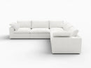 Deluxe Premium Cloud Sectional Sofas Covers | White Cotton and Linen Sofa Cover for 5-Seater