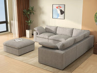 WJS Home 6 Piece Cotton and Linen Light Grey V shaped Sectionals 160 Cloud Like Comfort 5 Seater_7