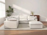 WJS Home 6 Piece Cotton and Linen White V shaped Sectionals 160 Removable _ Washable Covers 5 Seater_2