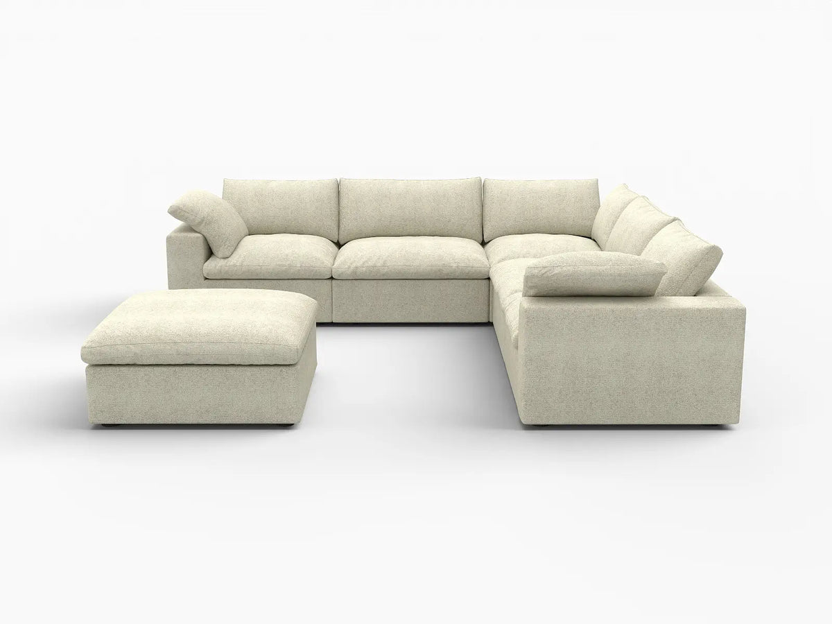 WJS Home 6 Piece Khaki Cotton and Linen Sofa Sets 5 Seater_4