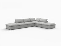 WJS Home 6 Piece Light Grey Cotton and Linen L Shaped Sectionals 4 Seater_5