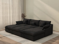 WJS Home 6 Piece Linen Black Pit Sectionals 120 Adjustable Backrest Pillows 3 seater_3