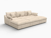 WJS Home 6 Piece Linen Khaki Pit Sectionals 120 Adjustable Backrest Pillows 3 Seater_5