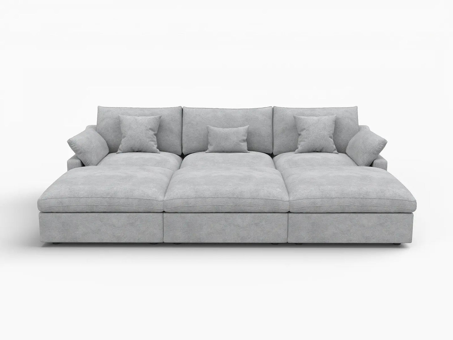 WJS Home 6 PieceLinenLightGreyPitSectionals120AdjustableBackrestPillows3 Seater_4