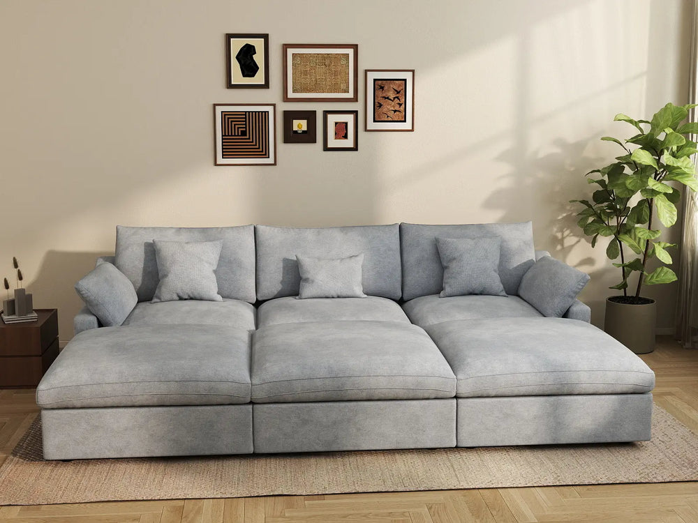 WJS Home 6 PieceLinenLightGreyPitSectionals120AdjustableBackrestPillows3 Seater_6