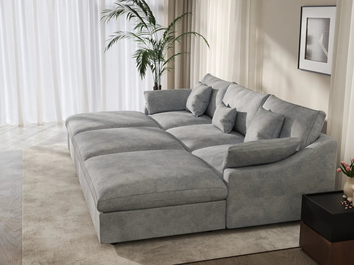 WJS Home 6 PieceLinenLightGreyPitSectionals120AdjustableBackrestPillows3 Seater_7