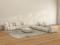 WJS Home 8 Piece Beige Corduroy Sofa Sets 6 Seater_2