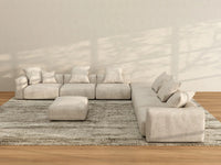 WJS Home 8 Piece Beige Corduroy Sofa Sets 6 Seater_3