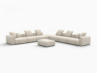 WJS Home 8 Piece Beige Corduroy Sofa Sets 6 Seater_5
