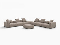 WJS Home 8 Piece Brown Corduroy Sofa Sets 6 Seater_5