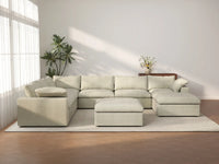 WJS Home 8 Piece Cotton and Linen Khaki Sofa Sets 160 Removable _ Washable Covers 6 Seater_2