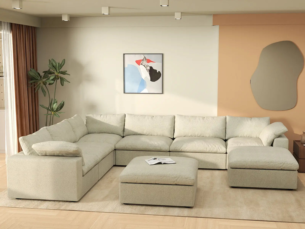 WJS Home 8 Piece Cotton and Linen Khaki Sofa Sets 160 Removable _ Washable Covers 6 Seater_6
