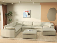 WJS Home 8 Piece Cotton and Linen Khaki Sofa Sets 160 Removable _ Washable Covers 6 Seater_6