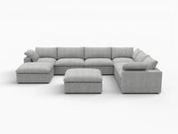 WJS Home 8 Piece Cotton and Linen Light Grey Sofa Sets 120 Cloud Like Comfort 6 Seater_4