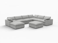 WJS Home 8 Piece Cotton and Linen Light Grey Sofa Sets 120 Cloud Like Comfort 6 Seater_5