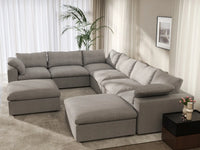 WJS Home 8 Piece Cotton and Linen Light Grey Sofa Sets 120 Cloud Like Comfort 6 Seater_7