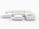 Deluxe Premium Cloud Sectional Sofas Covers | White Cotton and Linen Sofa Cover for 6-Seater With 2 Ottomans