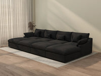 WJS Home 8 Piece Linen Black Pit Sectionals 160 Adjustable Backrest Pillows 4 Seater_3