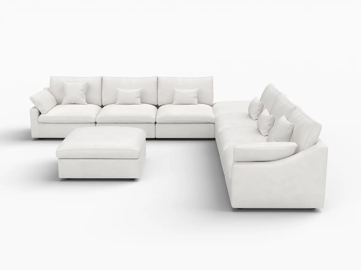 WJS Home 8 PieceLinenWhiteSofaSets160AdjustableBackrestPillows6 Seater_4