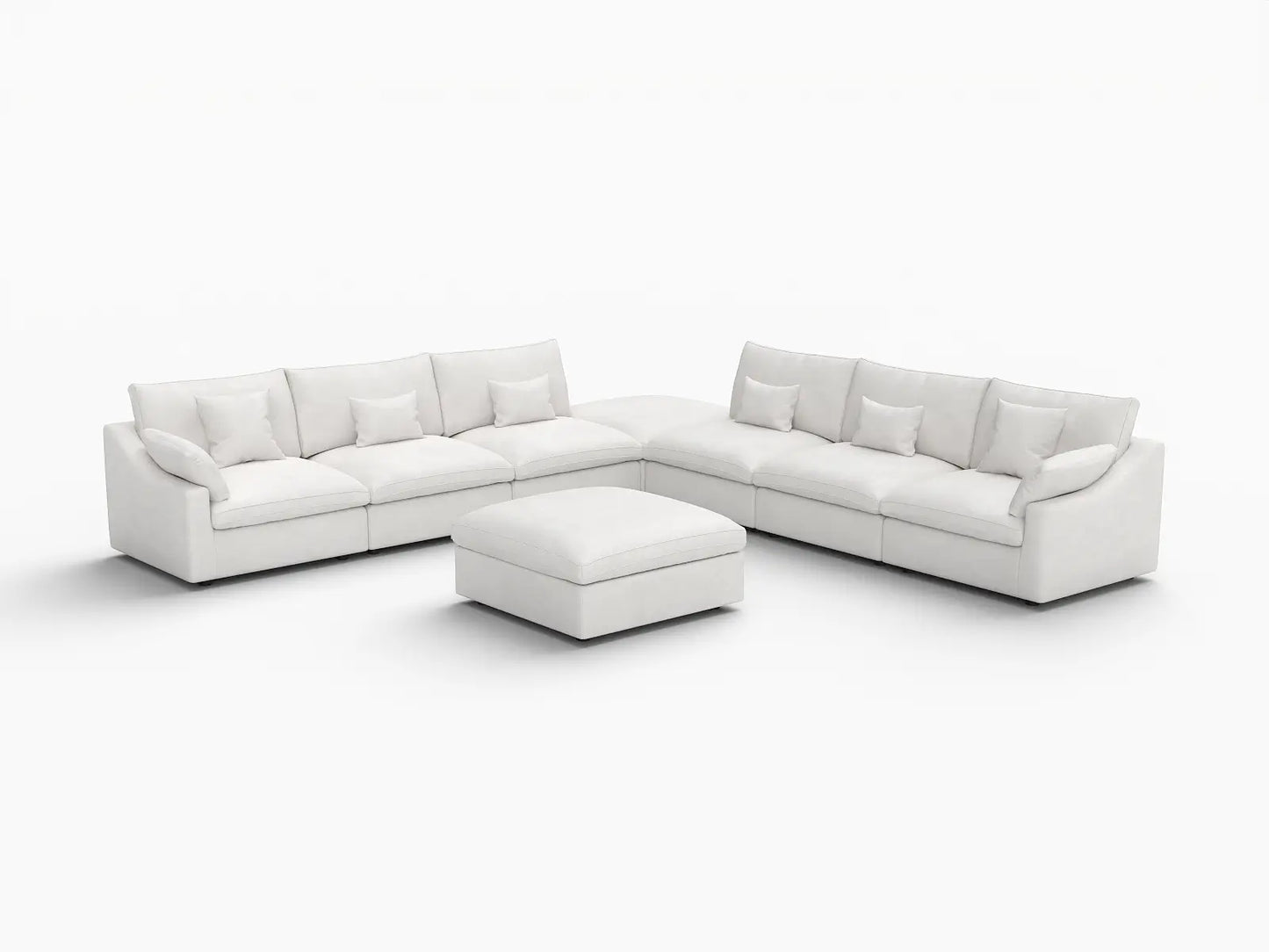 WJS Home 8 PieceLinenWhiteSofaSets160AdjustableBackrestPillows6 Seater_5