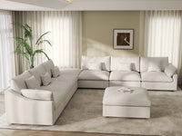 WJS Home 8 PieceLinenWhiteSofaSets160AdjustableBackrestPillows6 Seater_6