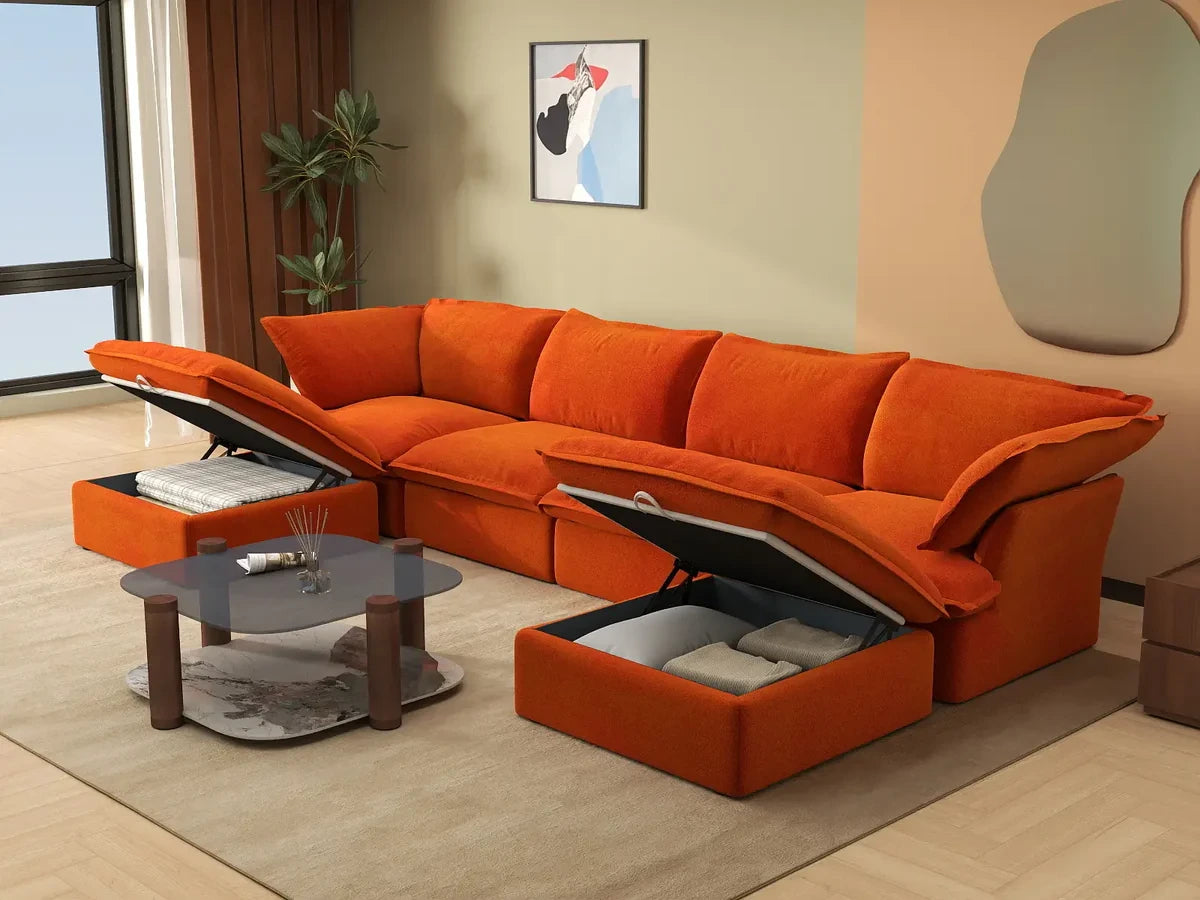 WJS Home Cloud Orange Modular Sofa