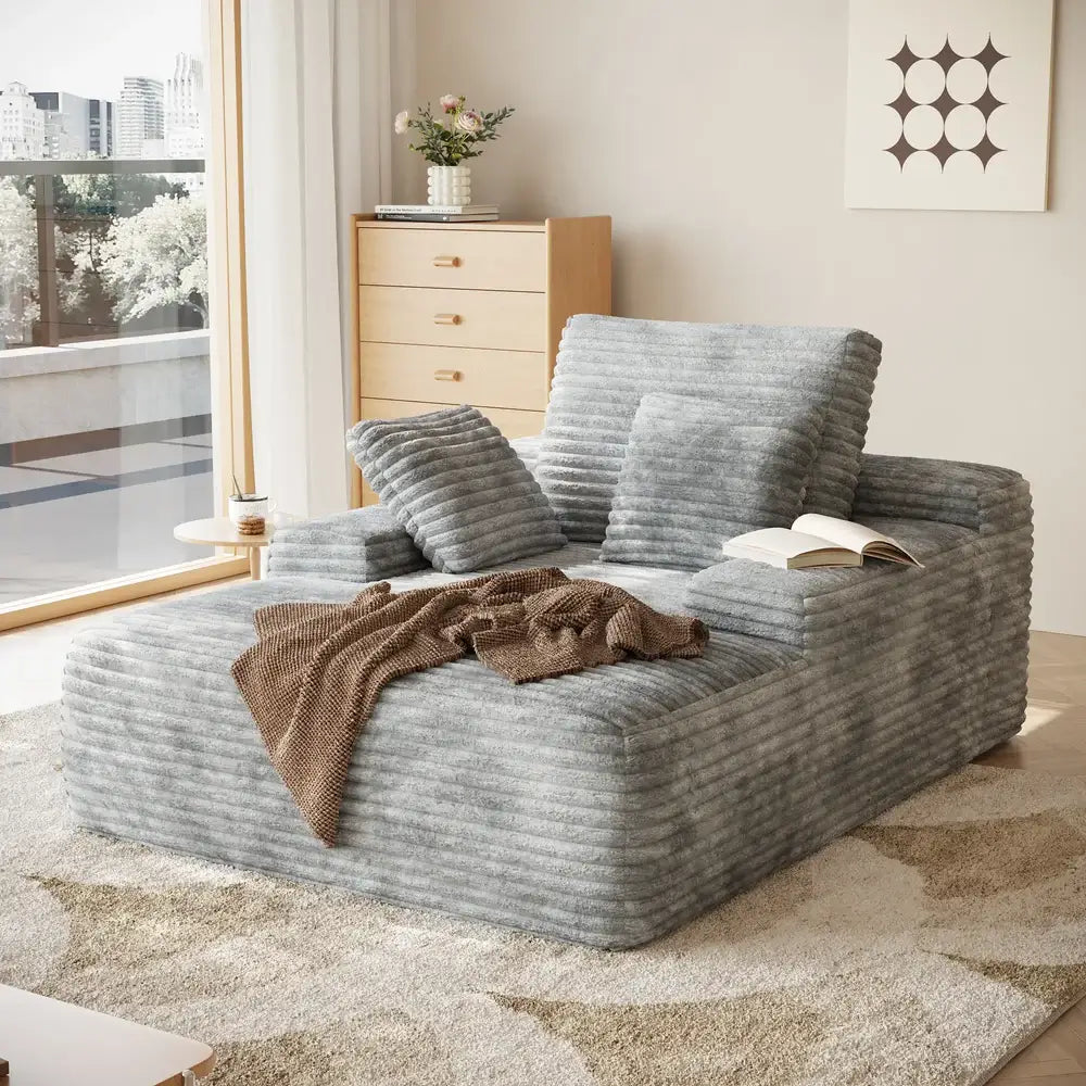 Sofa 01: WJS Home Corduroy Single Modular Sofa