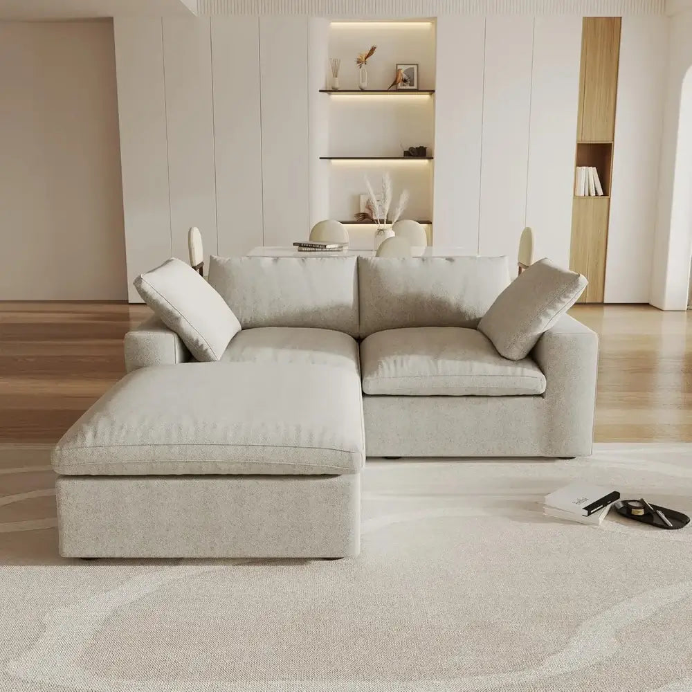 WJS Home Deluxe 2 Seater Chaise Sectional Best for Apartment Lounging