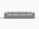 Deluxe Premium Cloud Sectional Sofas Covers | Light Grey Cotton and Linen Sofa Cover for 4-Seater