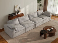 WJS Home Light Grey Cotton and Linen Sofa Cover for 4 Seater_6
