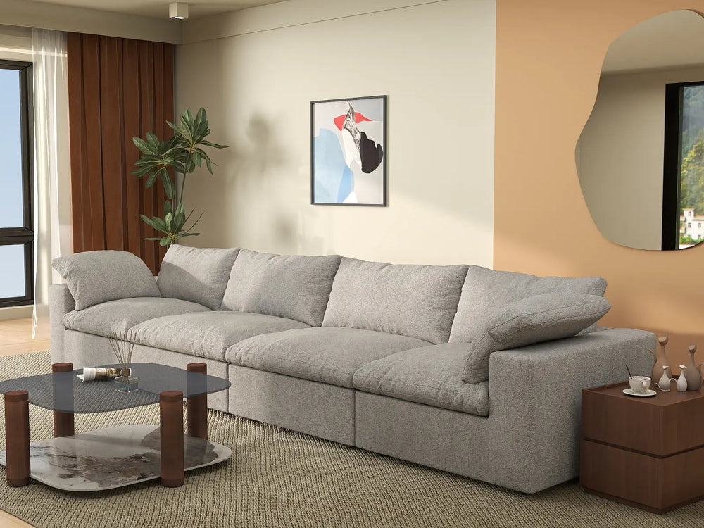 WJS Home Light Grey Cotton and Linen Sofa Cover for 4 Seater_8