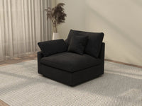 Sofás seccionales Deluxe Slope Cloud | Sofá individual de lino color caqui de una plaza