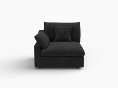 Deluxe Slope Cloud Sectional Sofa Covers | Black Chenille and Linen Sofa Cover for 1-Seater