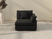 Sofás seccionales Deluxe Slope Cloud | Sofá individual de lino color caqui de una plaza