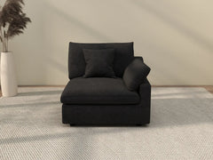 Sofás seccionales Deluxe Slope Cloud | Sofá individual de lino color caqui de una plaza