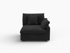 Deluxe Slope Cloud Sectional Sofa Covers | Black Chenille and Linen Sofa Cover for 1-Seater
