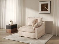 Sofás seccionales Deluxe Slope Cloud | Sofá individual de lino color caqui de una plaza