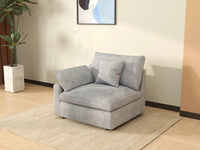 Sofás seccionales Deluxe Slope Cloud | Sofá individual de lino color caqui de una plaza