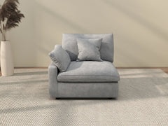 Sofás seccionales Deluxe Slope Cloud | Sofá individual de lino color caqui de una plaza