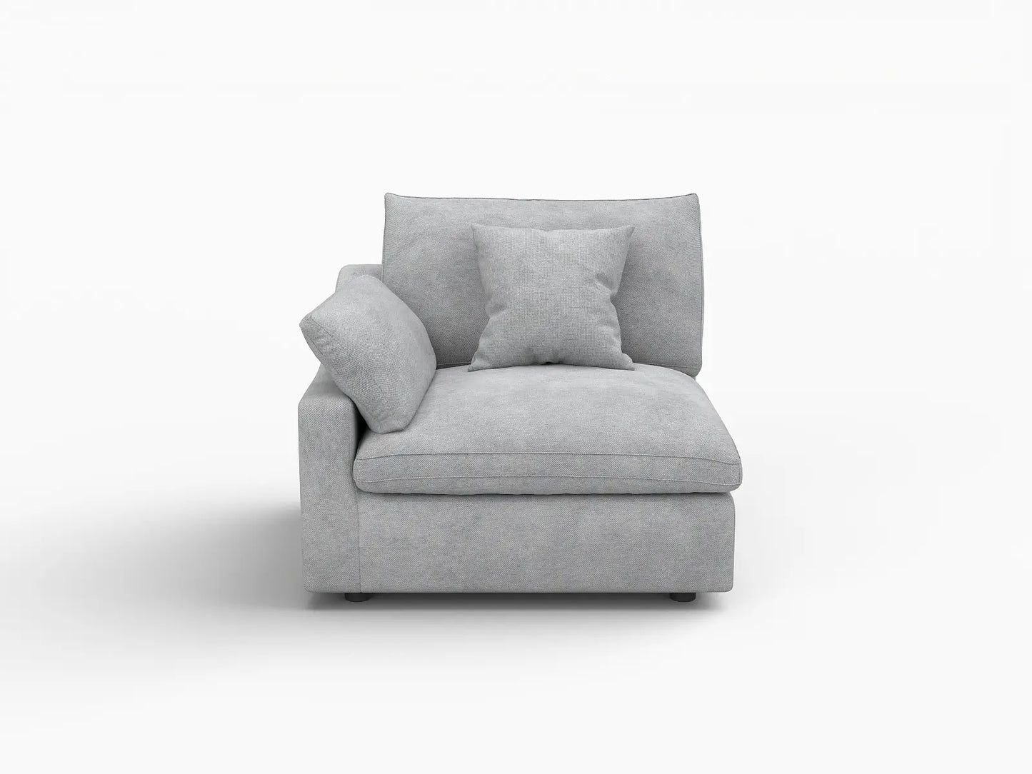 Sofás seccionales Deluxe Slope Cloud | Sofá individual de lino color caqui de una plaza